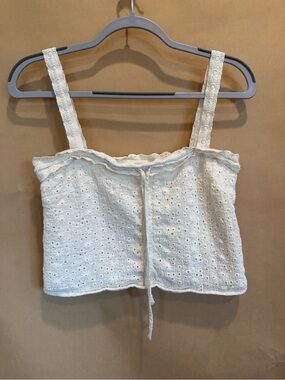 Chelsea & Violet Cream Eyelet Lace Cropped Camisole